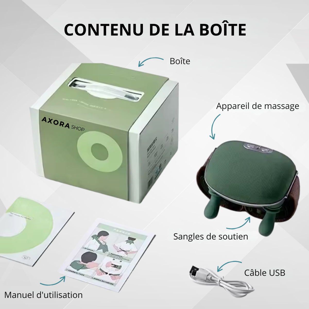 Masseur Portable Nuque & Dos Premium Red Light – AxoraShop™